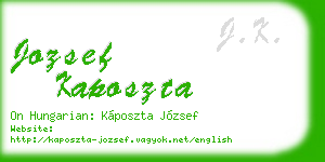 jozsef kaposzta business card