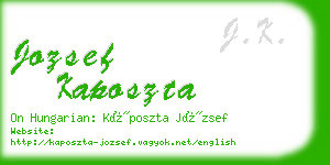 jozsef kaposzta business card